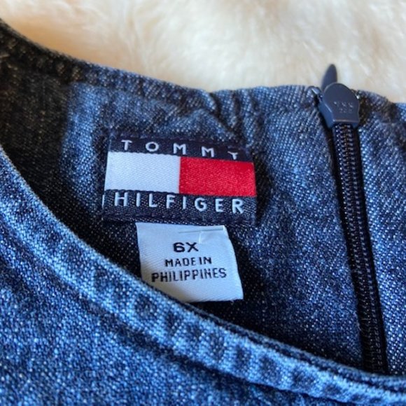 Tommy Hilfiger Blue Denim Jumper Dress Girls Size 6X - Picture 5 of 11